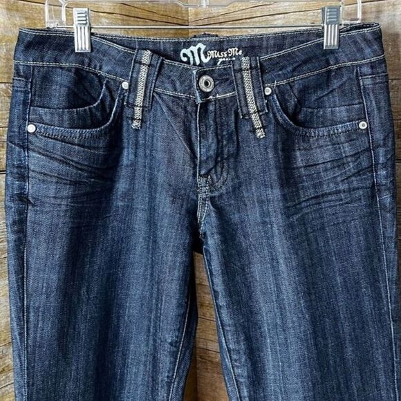 MISS ME 2000'S LOW RISE BOOTCUT EMBROIDERED CASUAL WESTERN BOHO DESIGNER JEANS - Picture 3 of 6
